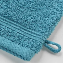 Douceur D'Intérieur 2 gants de toilette 15 x 21 cm eponge unie tendresse Bleu Paon