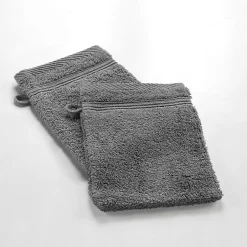 Douceur D'Intérieur 2 gants de toilette 15 x 21 cm eponge unie tendresse Anthracite* Serviette De Toilette