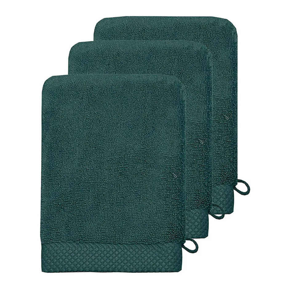 Sensei Maison 3 gants de toilette Zéro Twist 560 g/m² Petrol 16x22 cm SENSOFT* Gant De Toilette