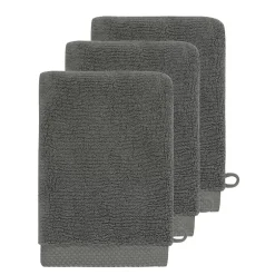 Sensei Maison 3 gants de toilette Zéro Twist 560 g/m² Anthracite 16x22 cm SENSOFT