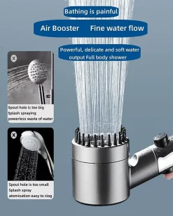 Deko 3 modes réglables, pommeau de douche massant anticalcaire avec fonction d'arrêt, pommeau de douche d'hydrothérapie