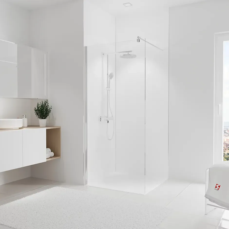 Schulte 2 panneaux muraux de salle de bains l.90x255 cm, blanc, DécoDesign