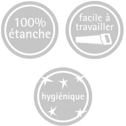 Schulte 2 panneaux muraux de salle de bains l.100+100 x H.210 cm, effet béton ciré, DécoDesign* Pare-Baignoire