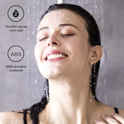 Deko 1 pièce 24.5cm en plastique rond précipitation alimentée salle de douche haut douche toit buse cabine accessoires* Pommeau De Douche, Flexible Et Barre De Douche