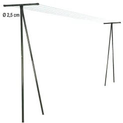 Facility'S 2 poteaux étendage extérieur vert 210 x 58 cm acier laqué anticorrosion, jusqu'à 7 fils* Etendoir À Linge