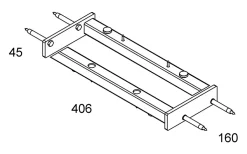 Ipiemme SRL 2 équerres de fixation en métal pour plan vasque Stonetec