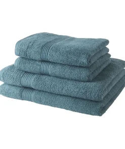 Todays Tools 2 Serviettes de bain TODAY 50x90 + 2 Draps de bain 70x130 cm 100% Coton - Paon* Serviette De Bain