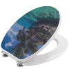 Kiamami Valentina Abattant De Toilette Universel En Mdf Avec Couvercle Décoré D'images Des Caraïbes* Abattant Wc