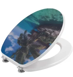 Kiamami Valentina Abattant De Toilette Universel En Mdf Avec Couvercle Décoré D'images Des Caraïbes* Abattant Wc