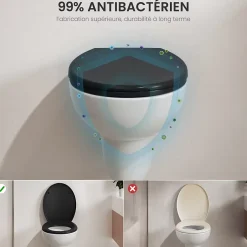 Cecipa Max Abattant de WC avec Système d'abaissement Automatique et Bouton-poussoir Mono-touche, en Forme de O, Abattant WC* Abattant Wc
