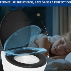 Cecipa Max Abattant de WC avec Système d'abaissement Automatique et Bouton-poussoir Mono-touche, en Forme de O, Abattant WC* Abattant Wc