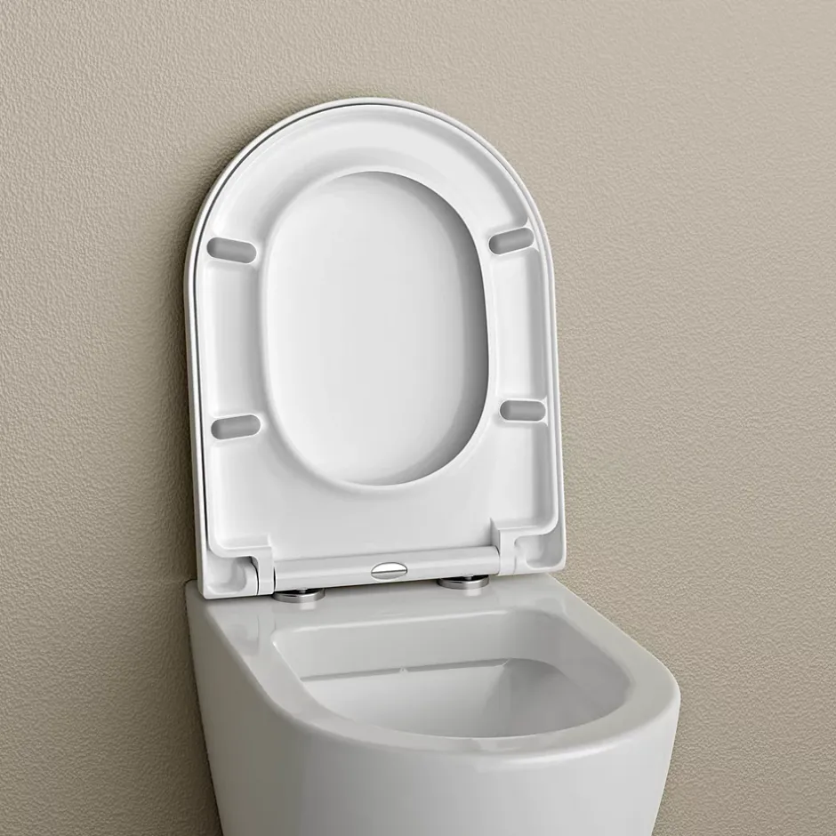 Bernstein Abattant lunette WC, Cuvette toilettes charnières acier - 46,4x35,9cm - U1002* Abattant Wc