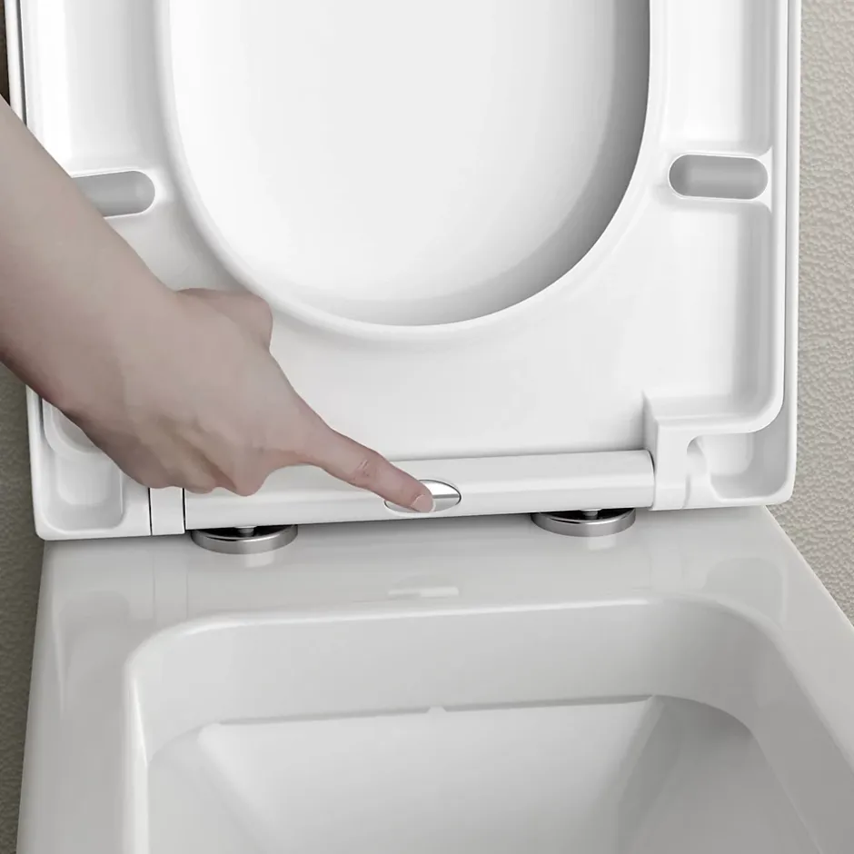 Bernstein Abattant lunette WC, Cuvette toilettes charnières acier - 46,4x35,9cm - U1002* Abattant Wc