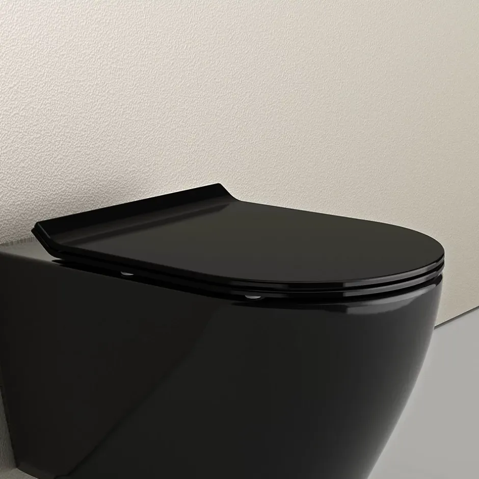 Bernstein Abattant lunette WC, Cuvette toilettes avec charnières acier - 44,5x35,8cm - U2019* Abattant Wc