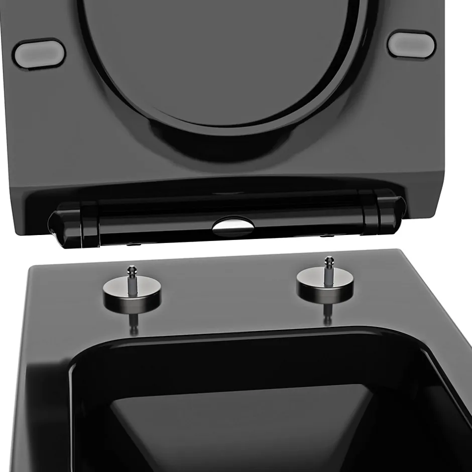 Bernstein Abattant lunette WC, Cuvette toilettes avec charnières acier - 44,5x35,8cm - U2019* Abattant Wc