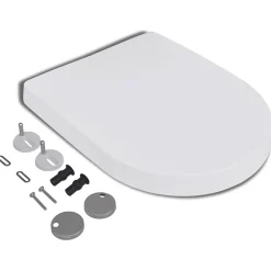 Vidaxl Abattant WC à fermeture en douceur Libération rapide Carré* Abattant Wc
