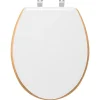 5Five Abattant WC à fermeture silencieuse blanc et aspect bois, Modern* Abattant Wc