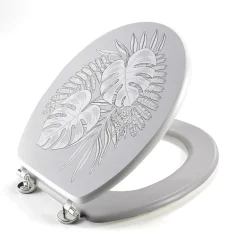 Douceur D'Intérieur Abattant wc aux impressions tropicales (37x47 cm - Gris)* Abattant Wc