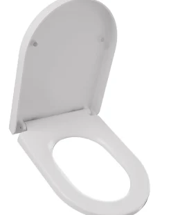 Anycée Max Abattant WC avec Système d'abaissement Automatique en Duroplast, ANYCEE MAX Couvercle de Toilette, en Forme de D