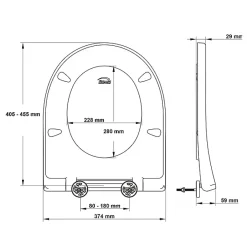 Bemis Abattant WC blanc brillant D-Shape* Abattant Wc