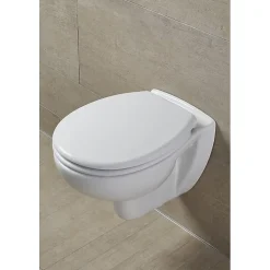 Planète Bain Abattant WC blanc de forme ovale en Polypropylène avec fermeture ralentie, réglable et déclipsable - NF - Océan* Abattant Wc