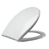 Planète Bain Abattant WC blanc de forme ovale en duroplast antibactérien avec fermeture ralentie, réglable et déclipsable - Melodi* Abattant Wc