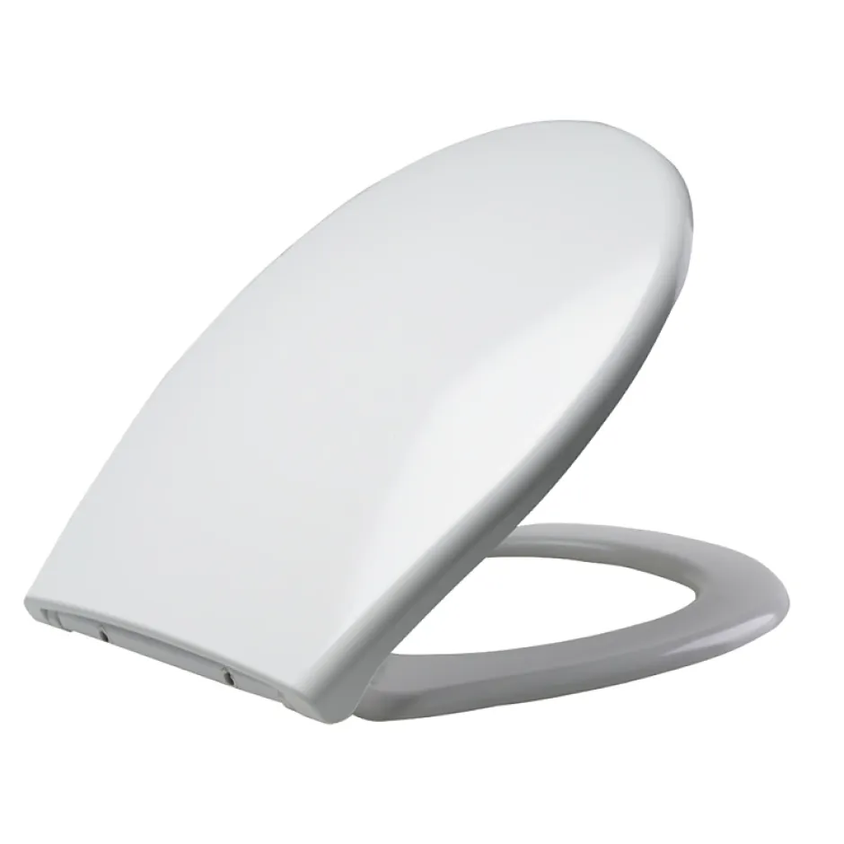 Planète Bain Abattant WC blanc de forme ovale en duroplast antibactérien avec fermeture ralentie, réglable et déclipsable - Melodi* Abattant Wc