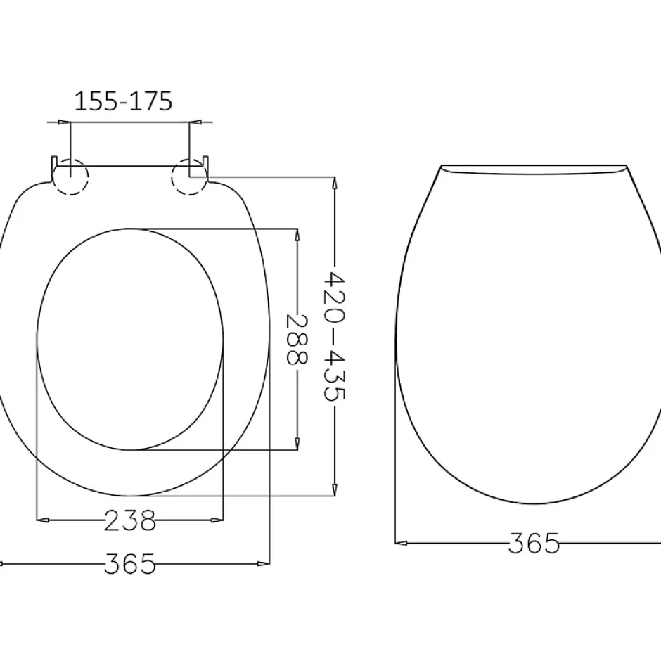 Planète Bain Abattant WC blanc de forme ovale en duroplast antibactérien avec fermeture ralentie, réglable et déclipsable - Melodi* Abattant Wc