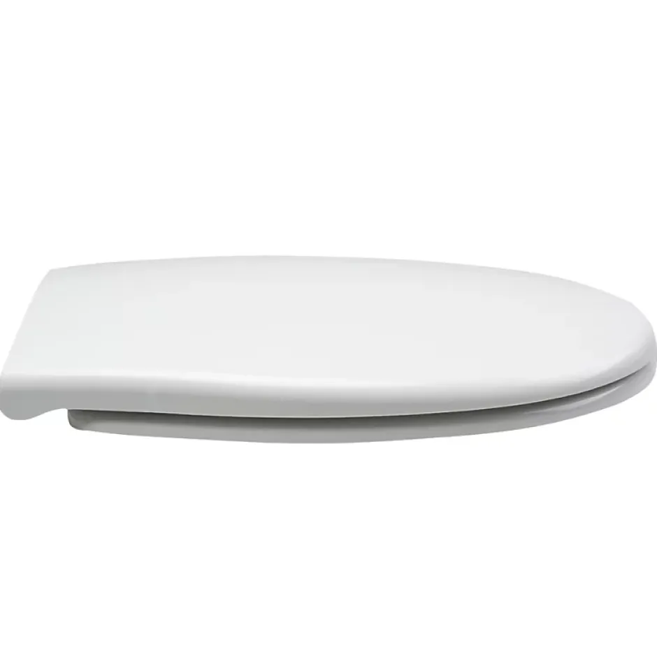 Planète Bain Abattant WC blanc de forme ovale en duroplast antibactérien avec fermeture ralentie, réglable et déclipsable - Melodi* Abattant Wc