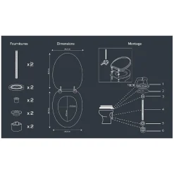 Guy Levasseur Abattant WC effet bois 45x36x4cm