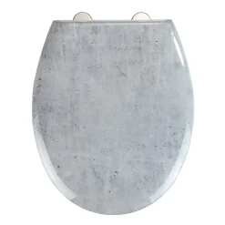 Wenko Abattant WC effet marbre Concrete - Abaissement automatique - Duroplast
