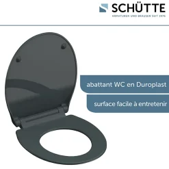 Schütte Abattant WC extra fin en duroplast SLIM avec frein de chute Anthracite