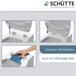 Schütte Abattant WC extra fin en duroplast SLIM avec frein de chute Anthracite