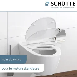 Schütte Abattant WC extra fin en duroplast SLIM avec frein de chute Blanc* Abattant Wc