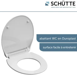 Schütte Abattant WC extra fin en duroplast SLIM avec frein de chute Blanc* Abattant Wc