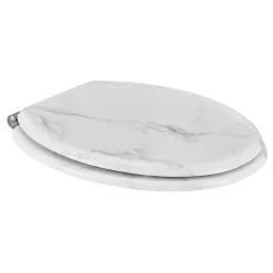 GoodHome Abattant WC Pilica coloris blanc et noir en bois avec frein de chute* Abattant Wc