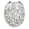 Gelco Design Abattant wc granito mdf blanc/noir charnières métal noir* Abattant Wc