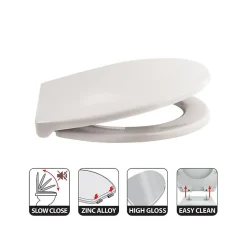 Spirella Abattant wc HARRY Gris Clair Charnière Zinc