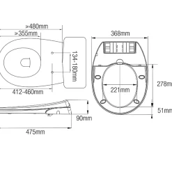 Planète Bain Abattant wc japonais - lavant non électrique pour cuvette ovale - Ozus
