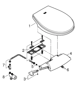 Grohe Abattant WC lavant Bau avec frein de chute blanc