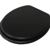 MSV Abattant wc MDF CLEO Noir mat Charnières Inox