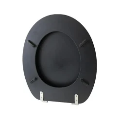 MSV Abattant wc MDF CLEO Noir mat Charnières Inox