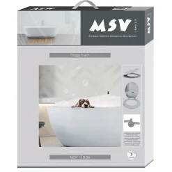 MSV Abattant wc MDF Doggy Bath Charnières Inox