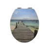 Spirella Abattant wc MDF MALDIVES Décor Plage Charnières Zinc* Abattant Wc