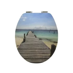 Spirella Abattant wc MDF MALDIVES Décor Plage Charnières Zinc* Abattant Wc