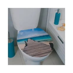Spirella Abattant wc MDF MALDIVES Décor Plage Charnières Zinc* Abattant Wc