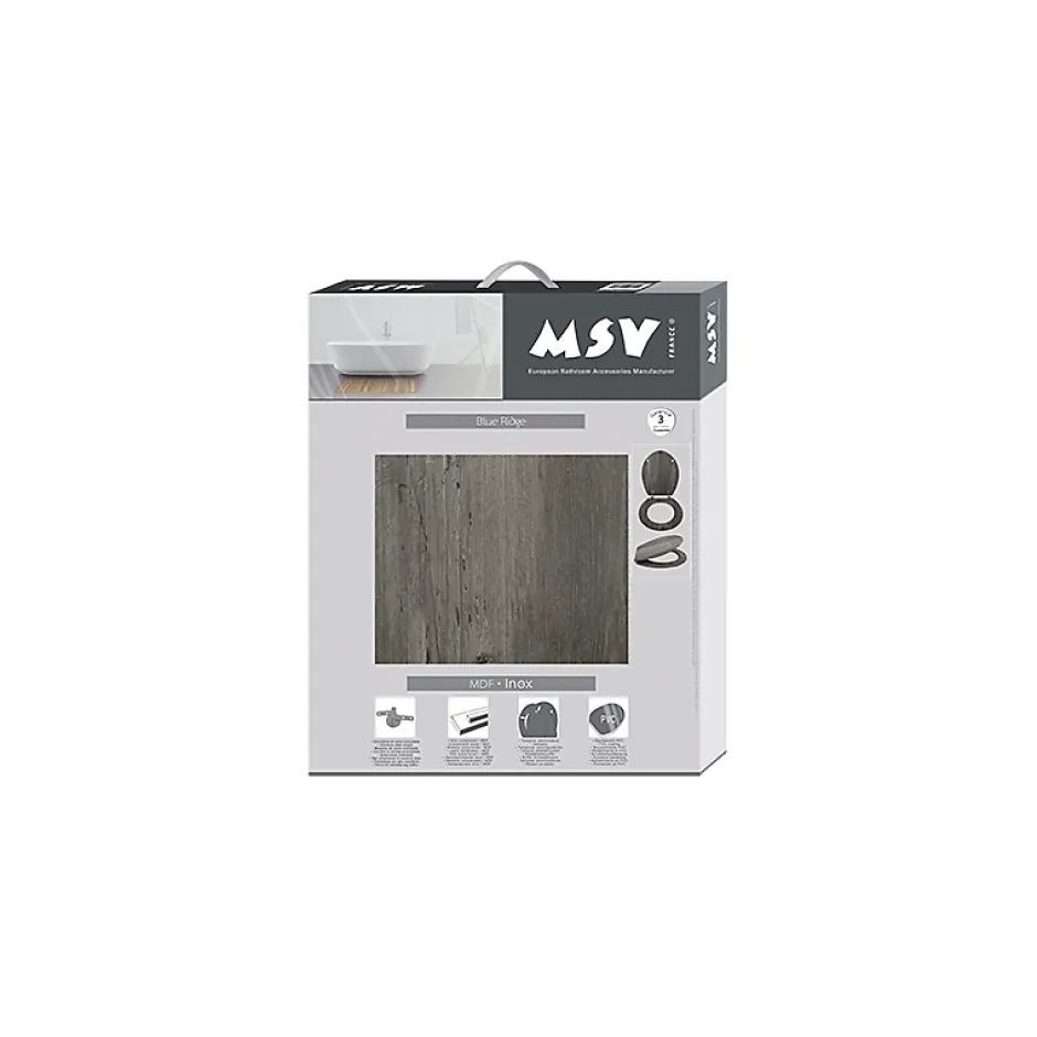 MSV Abattant wc MDF Marron Charnières Inox* Abattant Wc