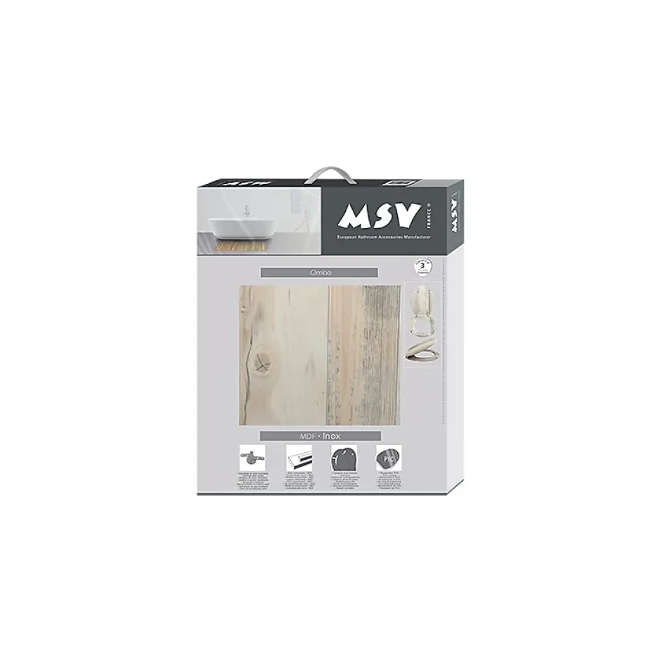 MSV Abattant wc MDF Ombo Beige Charnières Inox* Abattant Wc