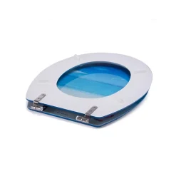 MSV Abattant wc MDF PARADISE Bleu Charnières Inox