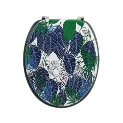 MSV Abattant wc MDF RAIN FOREST Bleu Vert Charnières Inox* Abattant Wc